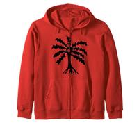 Abe Dua African White Adinkra Symbol Ghana Palm Tree Wealth Zip Hoodie
