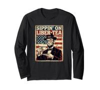 Abe Lincoln Sippin On Liber-Tea Liberty Long Sleeve T-Shirt