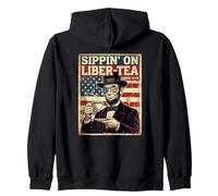 Abe Lincoln Sippin On Liber-Tea Liberty Zip Hoodie