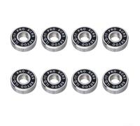 ABEC-9 608RS ILQ-11 Roller Skate Bearings 8-Piece Set Engineered for Stability and Smooth Rotation on Various Surfaces (black)