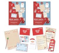 abeec 2-Pack Christmas Letter to Santa Writing Kit - Fun Holiday Activity Set with Letter Writing Paper, Envelopes, Stickers & More for Kids