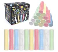 abeec 20-Piece Jumbo Chalk Set | Assorted Colours for Playground & Pavement Art | Non-Toxic, Easy-Wash Chalk for Driveways, Gardens & School Playgrounds