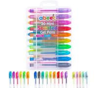 abeec 20 Scented Mini Gel Pens for Kids | Glitter, Neon & Pastel Colours | Mini Gel Pen Set with Storage Case | Birthday Gift for Girls