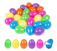abeec 24 Easter Fillable Plastic Eggs | Bright-Coloured Hollow Eggs for Easter Egg Hunt | Reusable Surprise Egg Containers for Kids | Fillable Plastic Eggs for Treats, Toys & Easter Fun