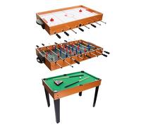 abeec 3 in 1 Sports Games Table | Air Hockey, Pool & Football Combo Set for Kids Age 5+ | Wooden Multi-Game Table for Family Fun | CE Certified Indoor Activity