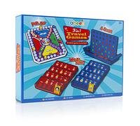 abeec 3 in 1 Travel Games - Board Games Age 5+ For Kids - Pop And Hop, Four To Score And What’s Their Name - Pocket Games - Holiday Essentials