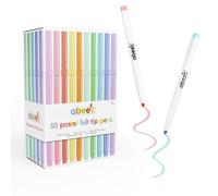 Abeec 50 Pastel Felt Tip Pens for Kids 3 - 10 Different Colour Colouring Set for Arts and Crafts in a Box - Children's Art Supplies