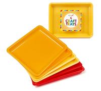 abeec 6-Piece Stackable Art Storage Organizer | Multi-Colour Craft Tray Set | Durable Wipe-Clean Plastic Trays for Kids Activities | Sensory Play & Messy Crafts | 22x28cm Sorting Containers