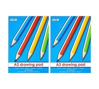 abeec A3 Paper Pad x 2 - Drawing Pad - A3 Notepad - Sketch Book - Scrapbooking & Stamping Supplies - 2 x Drawing Pads - 30 Sheets of Drawing Paper - Plain Paper Pad - Art Supplies for Kids