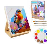 abeec Acrylic Painting Set with Easel and Canvas | Complete 18 Colour Paint Kit with Brushes and Palette | Creative Art Supplies for Kids, Teens and Adults | Versatile Home, School and Craft Use