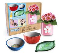 abeec Air Dry Clay Pottery Starter Kit for Adults | Complete Beginners Set with Paint, Tools, Varnish & Brushes | Make and Paint Your Own Pot at Home, No Kiln Needed | Craft Gift