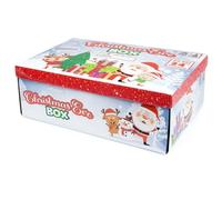 abeec Christmas Eve Box - Festive Santa & Reindeer Design for Kids - Flat Pack Gift Hamper Box for Stocking Fillers & Christmas Eve Surprises