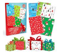 Abeec Christmas Gift Wrap 15 Sheets Festive Wrapping Paper Pack