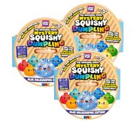 abeec Crazy Fun RMS Mystery Squishy Dumpling 3 Pack, Blue Holographic Edition, Slow-Rise Bao Bun Blind Box Fidget Toy in Steamer, 10cm Sensory Squishy, Find the Rare Blue Holographic, Age 3+
