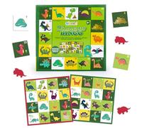 abeec Dinosaur Bingo Game - Family Board Game for Kids Age 5+ - Includes Bingo Cards, Call Out Cards, Counters & Storage Bag - Fun Dinosaur Party Game & Travel Bingo