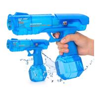 abeec Electric Water Guns 2 Pack with LED Lights | Automatic Rechargeable Water Pistols for Kids and Adults | 400ml Quick-Load Tanks, 5m+ Range | USB Charging Water Blasters Age 6+ | Garden Games