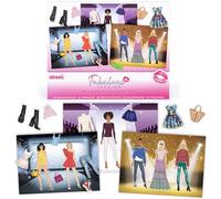 abeec Fashion Reusable Sticker Set | 4 Reusable Sticker Sheets | 3 Fashion-Themed Sticker Scenes | Dress-Up Sticker Kit | Creative Play for Girls | Portable Activity Set