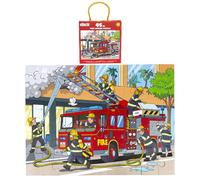 abeec Fire Engine Jigsaw Puzzle 45 Pc - Educational Firefighter Scene Puzzle Toy For Toddlers Aged 3+ Ideal For Travel, Birthday Or Preschool Learning