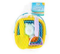 abeec Foldable Beach Bucket and Spade Set for Kids | 5 Piece Collapsible Sand Bucket with Spade, Rake and 2 Moulds | Travel Beach Toys, Holiday Essentials for Children Ages 3+