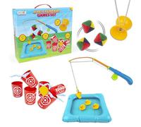 abeec Funfair for Kids and Family - Carnival Games with Hook A Duck, Tin Can Alley, Diabolo and Juggling Balls for Indoor and Outdoor Play - Perfect Party Activities