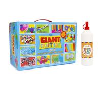 abeec Giant Craft Box + Glue Bundle | 1000+ Pieces Arts and Crafts Kit for Kids | 500ml White Craft Glue Included | Ages 5 to 12 | School Holiday Activity | Birthday Gift