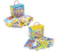 Abeec Giant Puzzle Multipack - Number Puzzle (30pcs) and Alphabet Jigsaw (30pcs) - Great Educational Toys for Kids