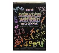 Abeec Holographic Scratch Art Pads for Kids - Arts and Crafts Book - Party Bag Fillers