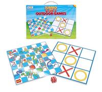 abeec Jumbo 2-In-1 Garden Giant Board Games Kids Includes Snakes & Ladders and Noughts & Crosses Boards, Outdoor