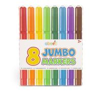 abeec Jumbo Marker Pens for Kids - 8 Chunky Washable Colouring Pens for Ages 3+ - Easy Grip for Toddlers, Travel Drawing & Early Learning - CE & UKCA Certified