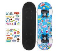 abeec Kids Skateboard, 17 Inch Mini Decorate Your Own Board with 2 Sticker Sheets, First Skateboard for Boys and Girls Ages 3 to 7, Beginner Childrens Skate Board for Outdoor Play, Birthday Gift Idea