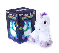 Abeec Light Up Unicorn Teddy - Night Light for Babies - Sensory Glow in the Dark Toy