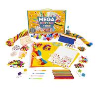 abeec Mega Craft Box | Large Arts & Crafts Supply Kit for Kids | Includes Poms Poms, Beads, Glue, & Scissors | 1000+ Items