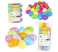 abeec Plastic Easter Eggs Bundle | 12 Pastel & 24 Bright-Coloured Fillable Eggs | 36-Piece Set for Easter Egg Hunts, Party Games & DIY Surprises | Reusable, Easy-to-Fill Hollow Easter Eggs