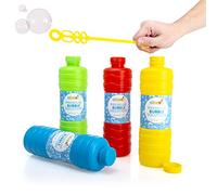 abeec Premium Bubble Solution - 1 Litre (4 Pack) - Giant Bubbles for Kids Outdoors - Refill Mixture