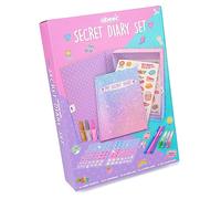 abeec Purple Secret Diary Set For Girls - Lockable Glitter Notebook With Gel Pens, Felt Tips, Glitter Glue, Stickers & Gems For Creative Journaling