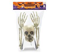 abeec Skeleton Halloween Decoration | Realistic Skull & Arms Set for Spooky Garden Displays | Easy Outdoor Setup | Weather-Resistant Bones for Scary Parties & Haunted Houses | Indoor & Outdoor Décor