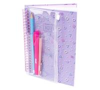 abeec Stationery Set - Notebook and Stationery Set For Girls - Contains A5 Notebook, 1x Highlighter Pens, 1x Pen & 1x Clear Pencil Case