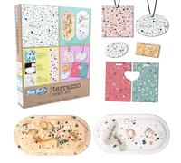 abeec Terrazzo Craft Kit for Complete Beginner-Friendly Set for Creating One Tray or Jewellery Piece - Includes Moulds, Dyes, Plaster, Tools, and Instructions for Creative Fun