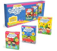 abeec Travel Card Game Set - 3 Pack of Kids Card Games: SNAP, Scavenger Hunt & Roadtrip I Spy - Family Travel Games for Ages 3+ - Compact Car and Plane Activity Set for Holidays and Journeys