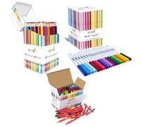 abeec Ultimate Arts & Crafts Bundle - 100 Felt Tip Pens, 144 Wax Crayons, and 180 Colouring Pencils - Perfect for Kids' Colouring, Drawing, and Creative Activities