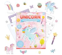 abeec Unicorn Sticker & Activity Book, Colouring Pages, Unicorn Activity, Unicorn Gift for Girls, Over 80 Stickers, Mazes, Dot-to-Dot, Aged 6 and Above, Party Bag Fillers for Kids, Travel Activity