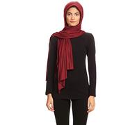 Abeelah Jersey Hijab Head Scarf for Women - Made in the USA - Muslim, African and Indian Fashion Compatible - Burgundy- Large