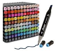 ABEIER 120 Color Marker Set,Dual tip Alcohol Markers Colouring Pens Permanent Art Markers Set for Adults & Kids Painting, Coloring, Sketching, Highlighting,Underlining and Drawing