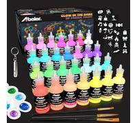 ABEIER 3D Fabric Paint Set for Clothes,28x20ml Glow in The Dark Puffy Paint