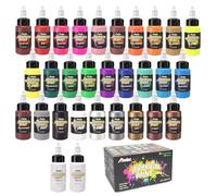 ABEIER Airbrush Paint 28 Colors with 2 Thinner, Water-Based Airbrush Paint Set,30ml/Bottle Ready to Spray Acrylic Air Brush Paints for Metal, Plastic Models, Canvas, Wood.