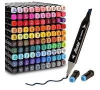 ABEIER Alcohol Markers Set,100 Colors Permanent Art Markers Set,Alcohol Based Dual Tip Drawing Sketch Markers for Adults Painting, Coloring, Sketching, Highlighting,Underlining and Drawing
