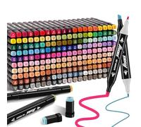 ABEIER Alcohol Markers Set,204 Colors Permanent Art Markers Set,Alcohol Based Dual Tip Drawing Sketch Markers for Adults Painting, Coloring, Sketching, Highlighting,Underlining and Drawing