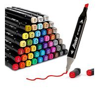 ABEIER Alcohol Markers Set,48 Colors Permanent Art Markers Set,Alcohol Based Dual Tip Drawing Sketch Markers for Adults Painting, Coloring, Sketching, Highlighting,Underlining and Drawing…