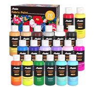 ABEIER Fabric Paint Set of 20 colours in Bottles (60ml/2oz), Permanent Textile Paint for Clothes, Non-Toxic Fabric Paints for Adults DIY Projects, ideal for T-Shirts Jeans Bags Shoes