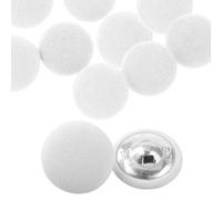 Abeillo 10 Pcs 20mm Aluminum SEWING_BUTTON, White Round Cloth Button for Sewing and DIY Projects, Ideal for Suits Dress Gowns Blouses etc.